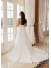 Beaded Ivory Lace Tulle Low Open Back Slit Wedding Dress Beaded Ivory Lace Tulle Low Open Back Slit Wedding Dress